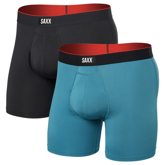 SAXX MS Mesh Boxer Brief Fly 2pk Blk/Bl