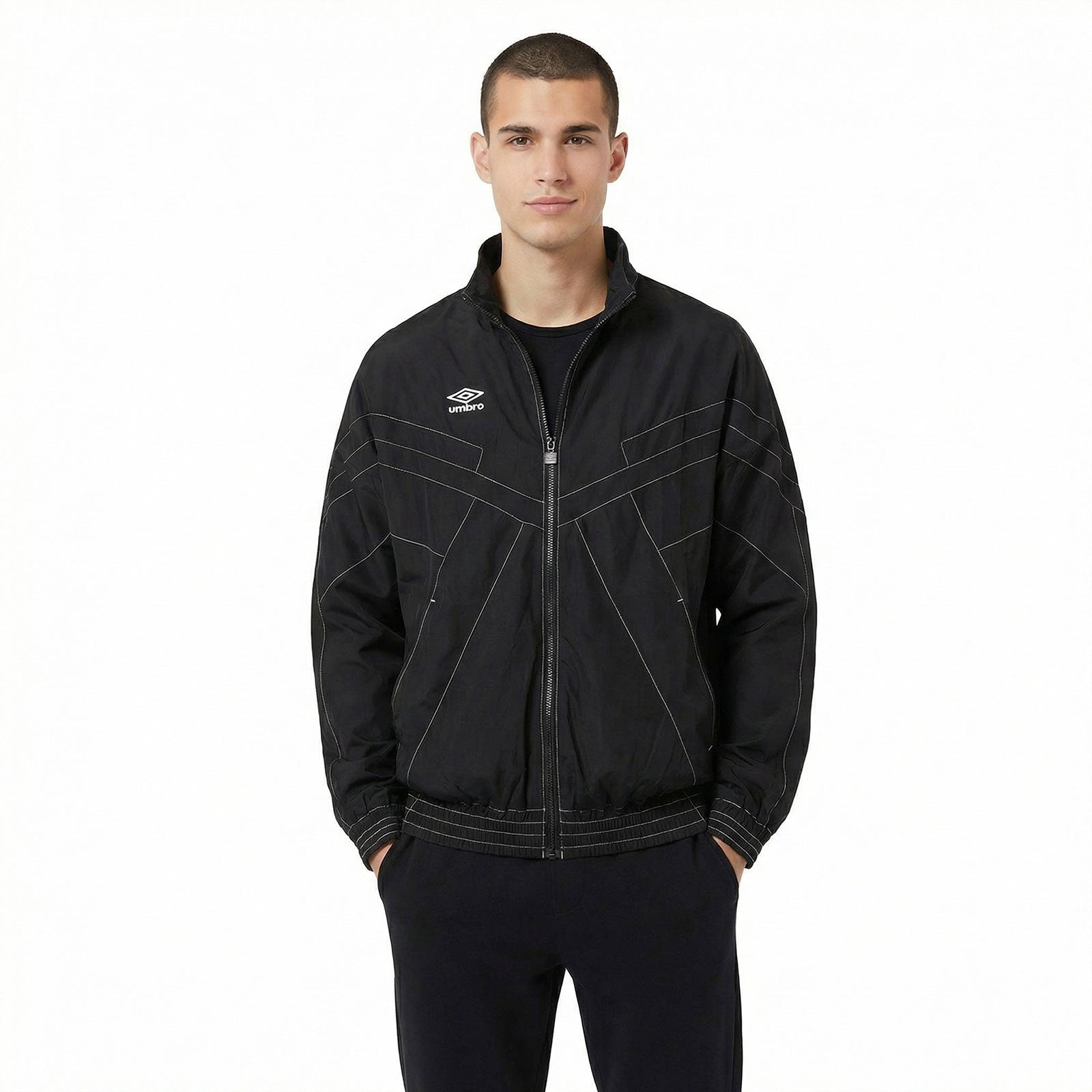 Umbro Mens Relaxed Boxy-Fit Full-Zip Track Jacket