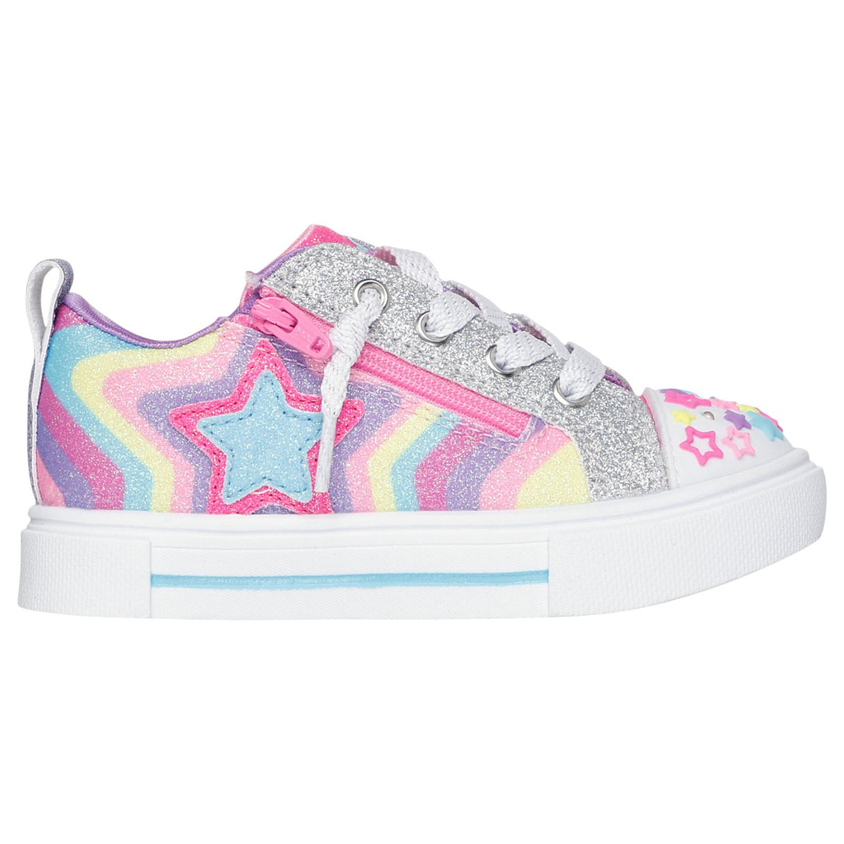 Skechers Twinkle Sparks Cosmic Burst Girls Star Burst Low Top Sneaker W/Twist Off Lace