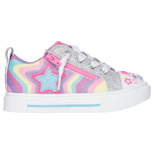 Skechers Twinkle Sparks Cosmic Burst Girls Star Burst Low Top Sneaker W/Twist Off Lace