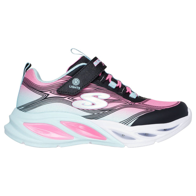 Skechers Cosmic Glow Girls Lighted Bungee & Strap Shoes