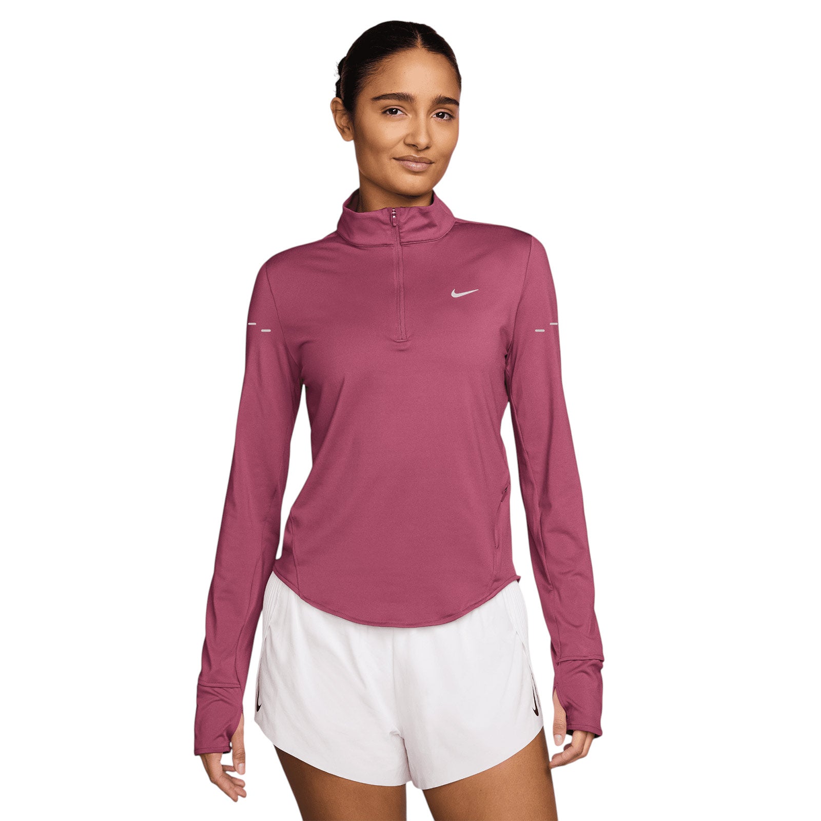 pink nike half zip running top