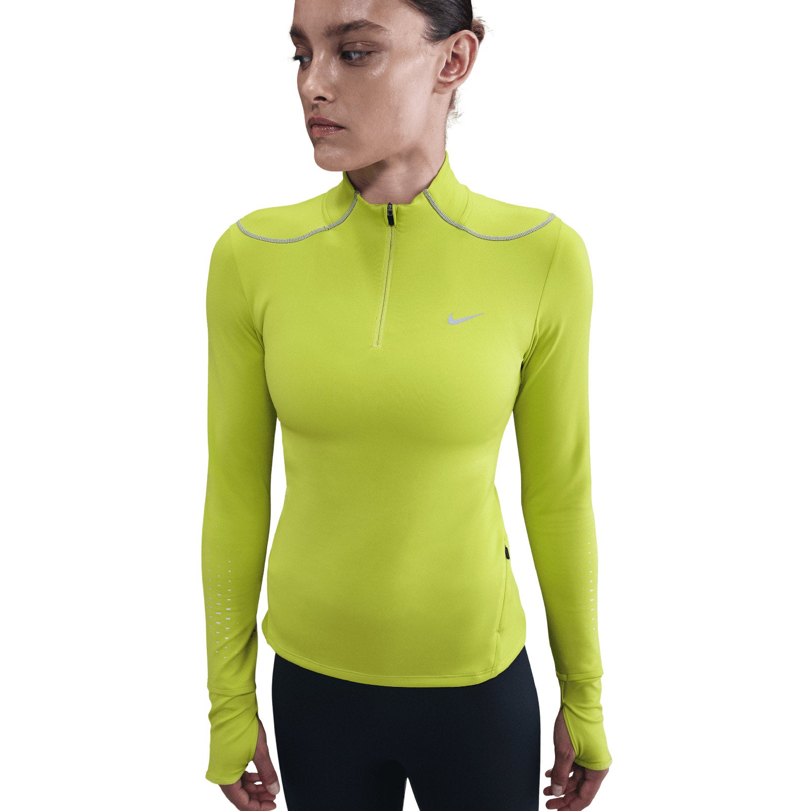 women's half zip running top
