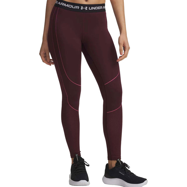 UA Wms ColdGear Novelty Legging Maroon