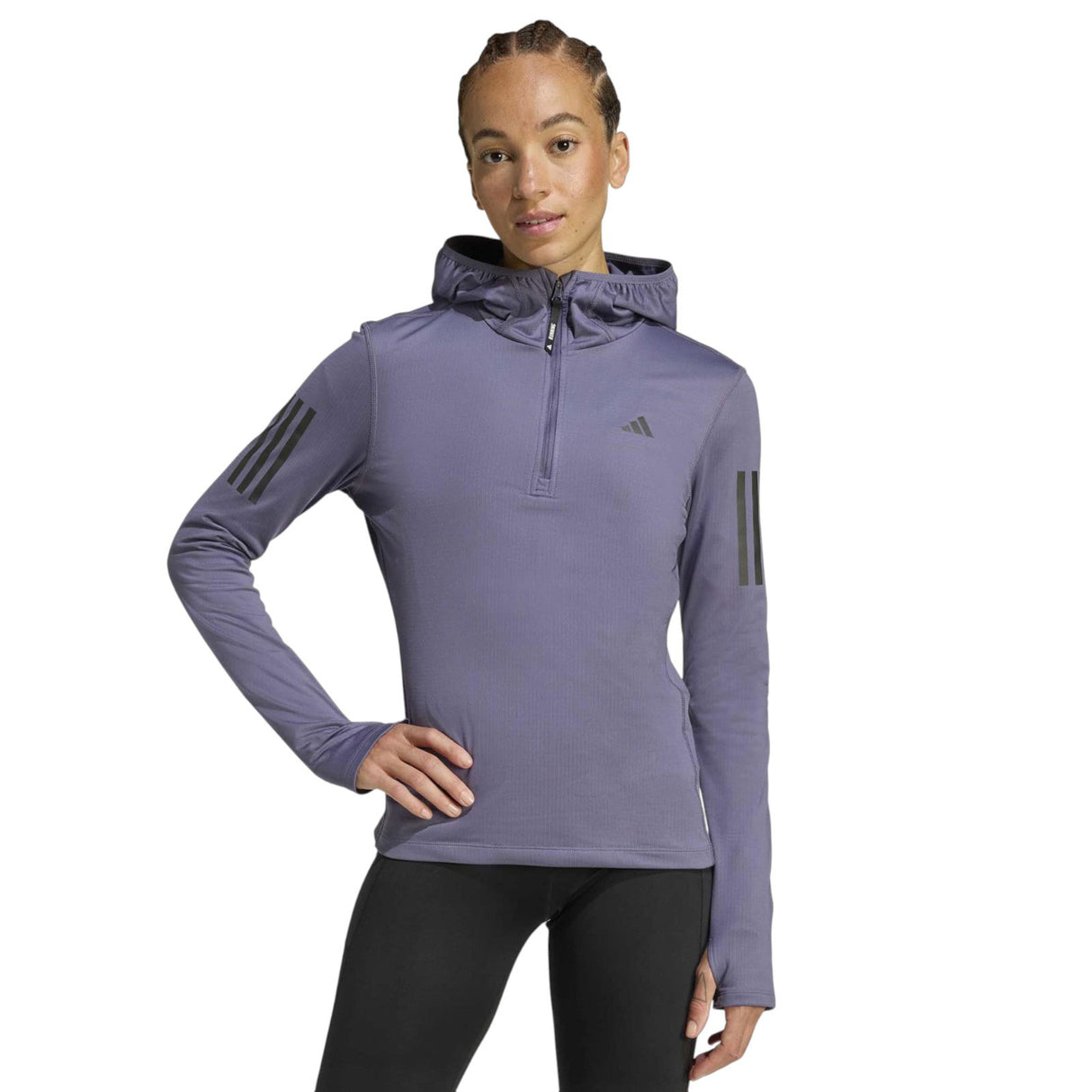 adidas Own The Run Winterized Hooded Womens Half-Zip