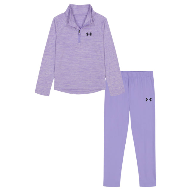 Under Armour Girls Quarter Zip Legging Set Purple