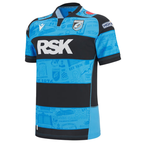 Macron Cardiff Rugby 2025/26 Short-Sleeve Home Replica Jersey