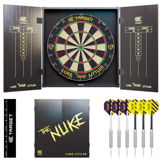 Target Darts Luke Littler 'The Nuke' Dartboard Cabinet Set