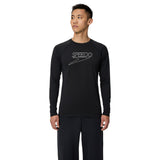 SPEEDO ENDURANCE LS LOGO RASH GUARD BLK