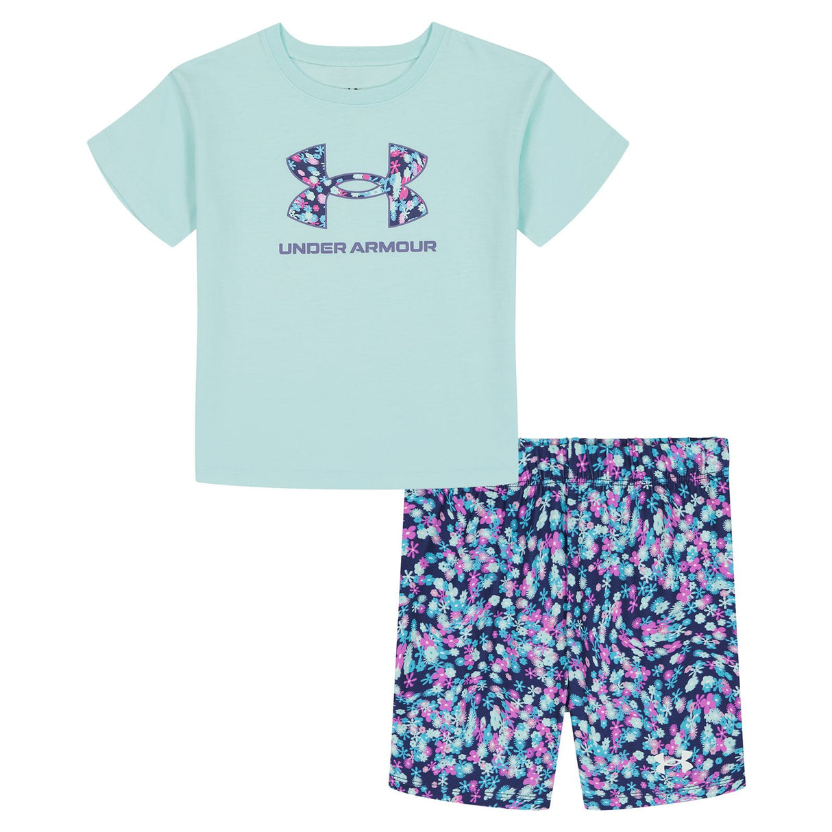 UA PRINTED BIKE SHORT SET Green