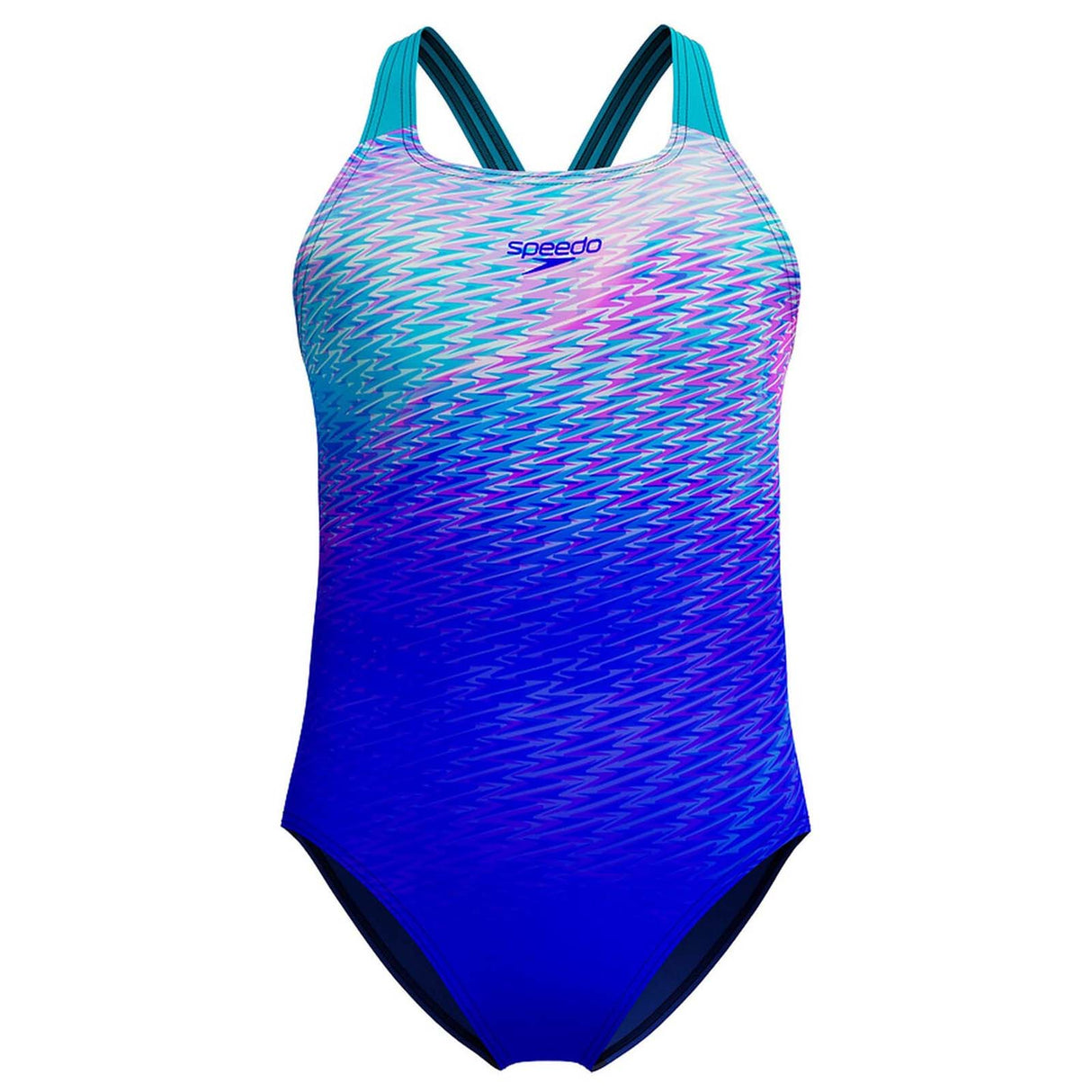 Speedo G Print Powerback One Piece Blue
