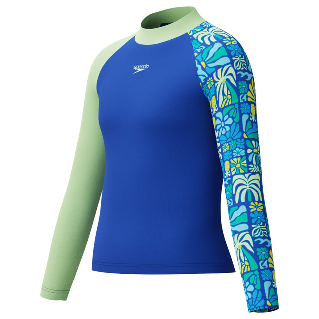 Speedo Printed Long-Sleeve Boys Rashguard