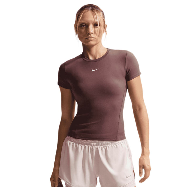 Nike W NK ONE FTTD SS TOP Maroon