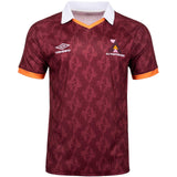 Umbro All Together Now Festival Adults Short Sleeved Retro Jersey Maroon Front View