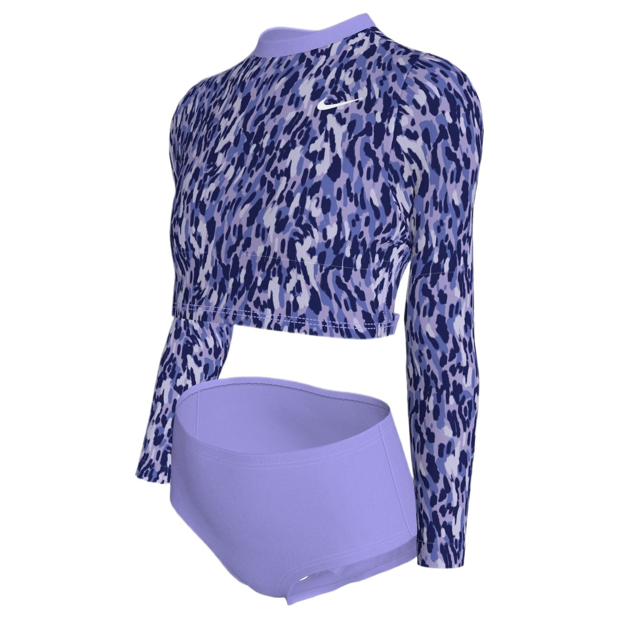 Nike Swim Running Wild Nike Swim Girls Long Sleeve Crop top and High Waist&nbsp;Set