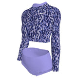 Nike Swim Running Wild Nike Swim Girls Long Sleeve Crop top and High Waist&nbsp;Set