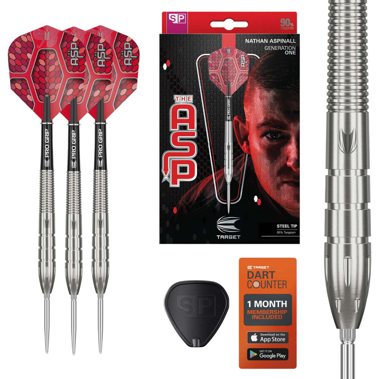 Target Darts Nathan Aspinall Generation 1 90% Tungsten 24g Steel-Tip Darts