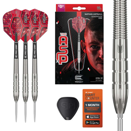 Target Darts Nathan Aspinall Generation 1 90% Tungsten 24g Steel-Tip Darts