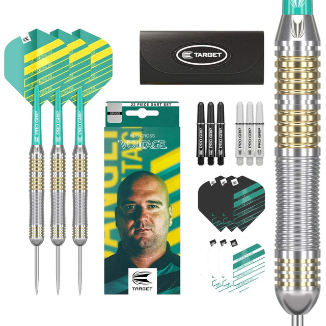 Target Darts Rob Cross 'Voltage' Brass 22G Steel Tip Dart Set