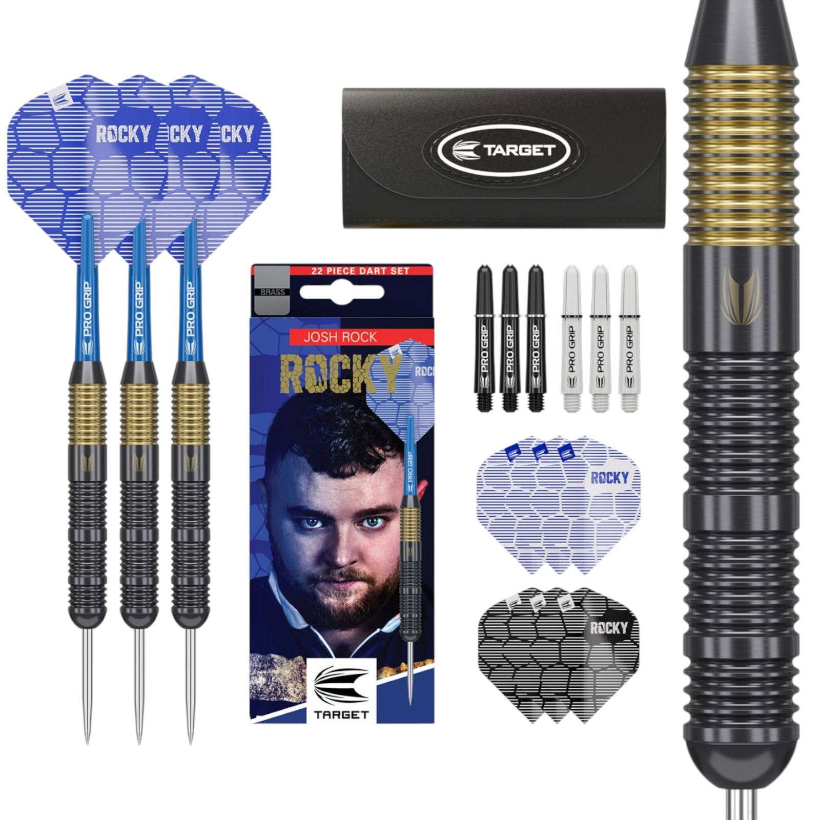 Target Darts Luke Littler 'The Nuke' Brass 22G Steel Tip Dart Set