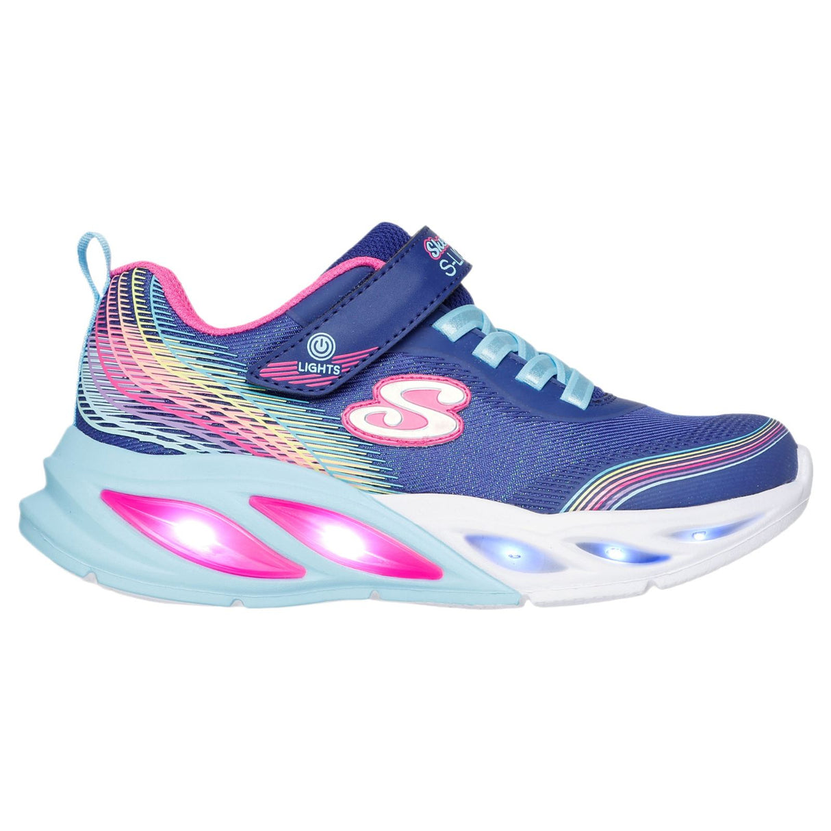 Skechers Cosmic Glow Rainbow Beam Junior Girls Shoes