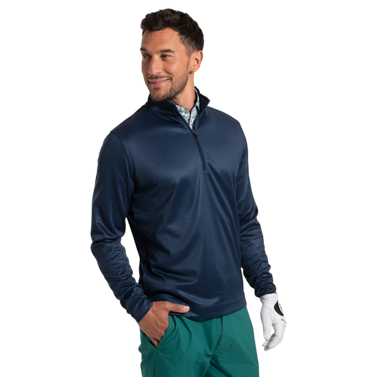 FootJoy Nautical Flag Tonal Golf Mens Half-Zip Top