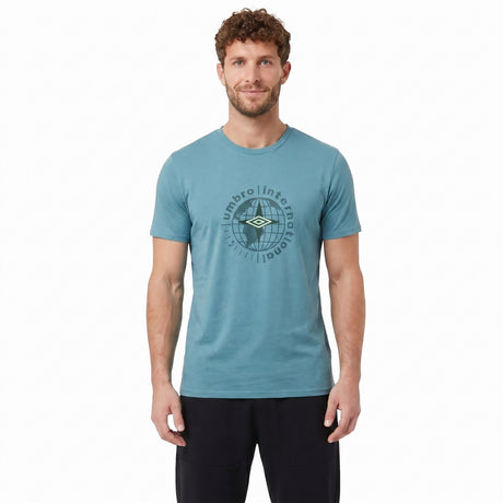 UMBRO MENS GLOBE GRAPHIC TEE BLUE