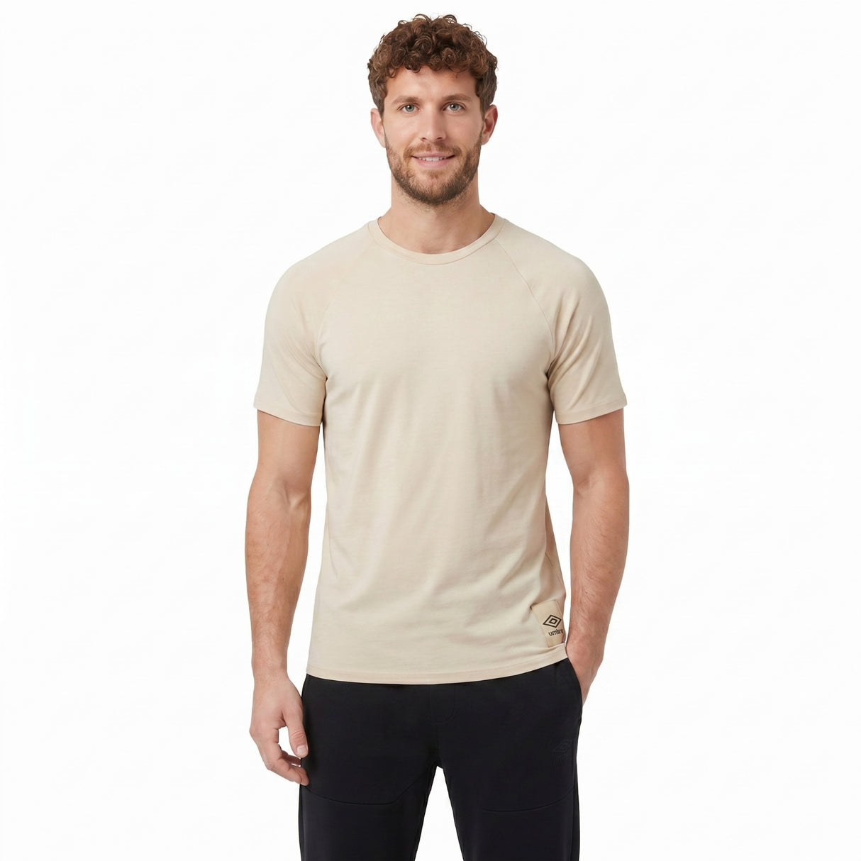 Umbro Relaxed Mens Short Sleeve Training T-Shirt - Cream