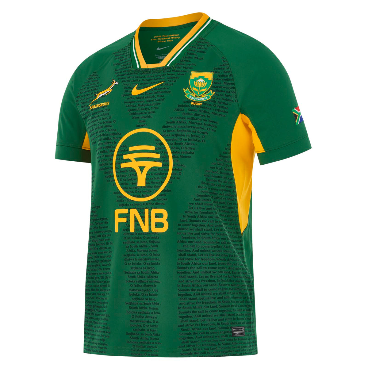Nike Springboks 2026 Mens Short Sleeve Home Rugby Jersey