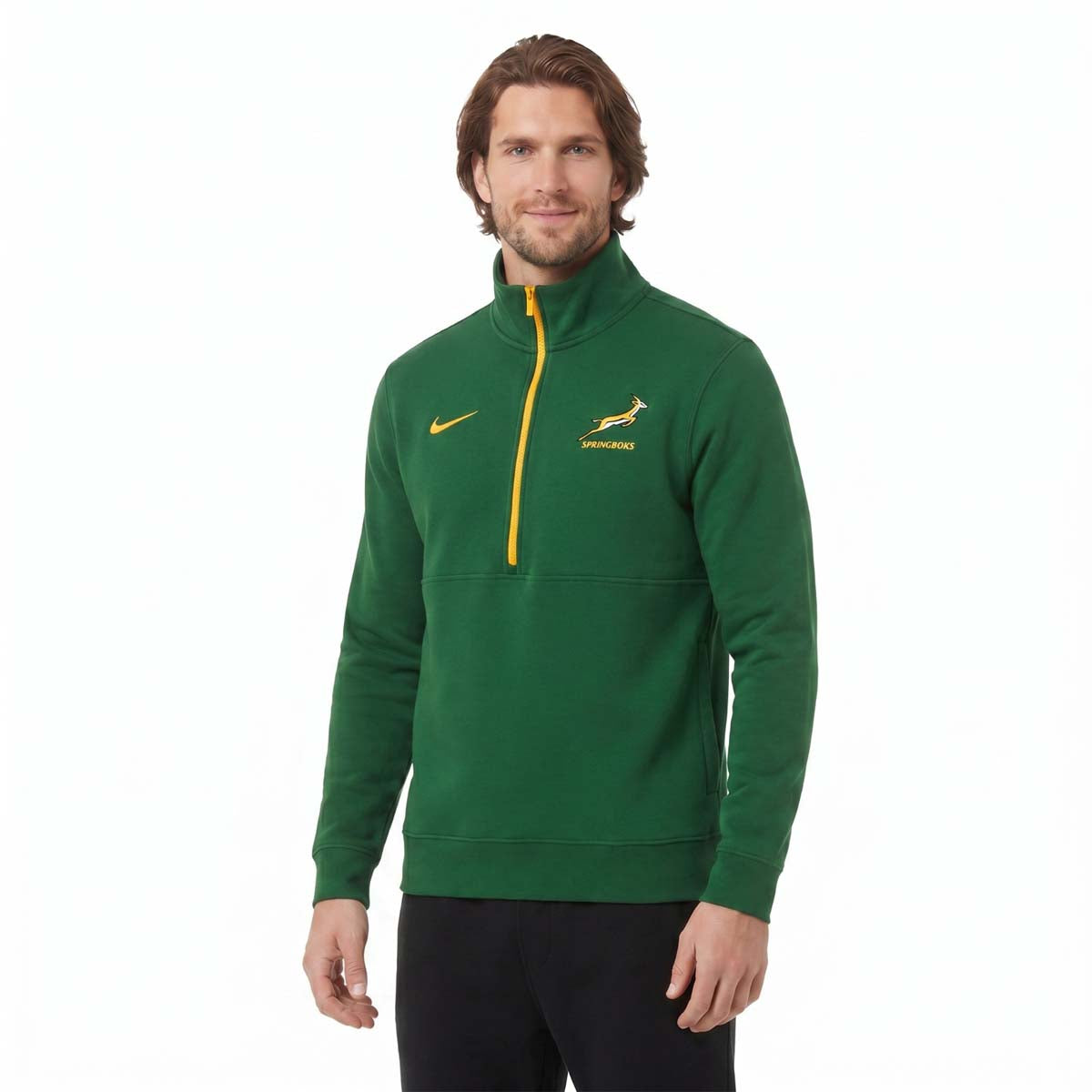 Nike Springboks Rugby Mens Long-Sleeve Half-Zip Top