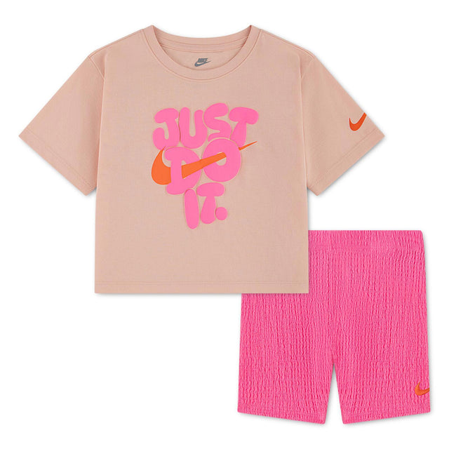 Nike G Jnr Bold Play Bike Short Set Pink