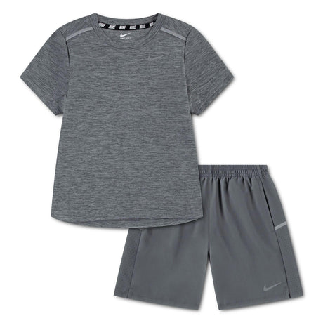 Nike B Jnr DF Miler SS Top Short Set Gry