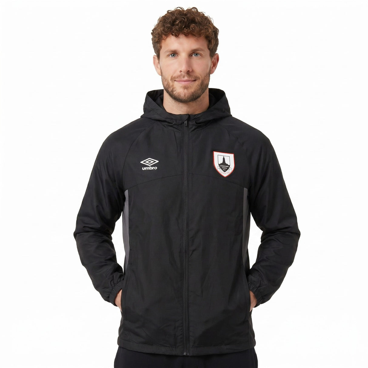 Umbro Longford Town 26 Shower Jacket Blk