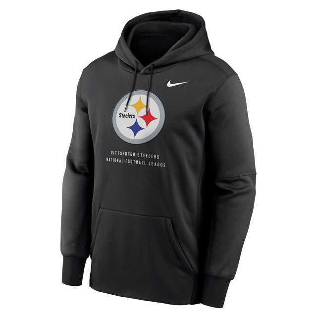 Nike Mens Steelers Therma Hoodie Black