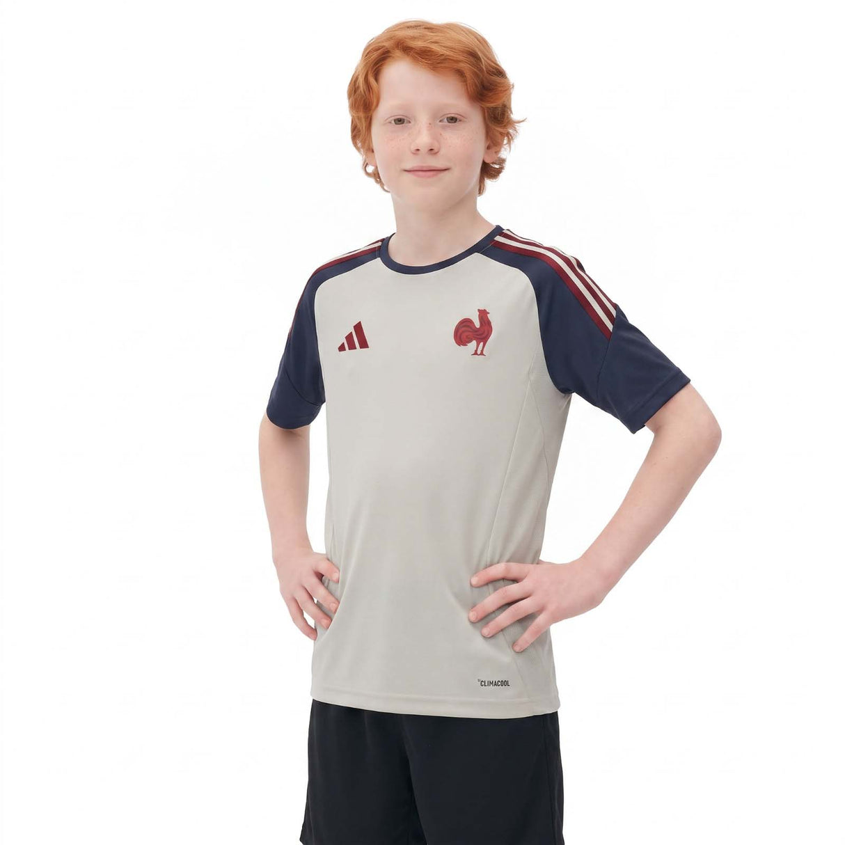 adidas France Rugby Kids Short-Sleeve Performance T-Shirt