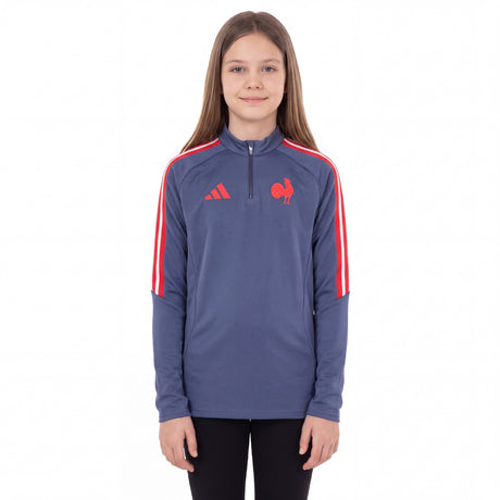 adidas France Rugby Kids Training Half-Zip Top