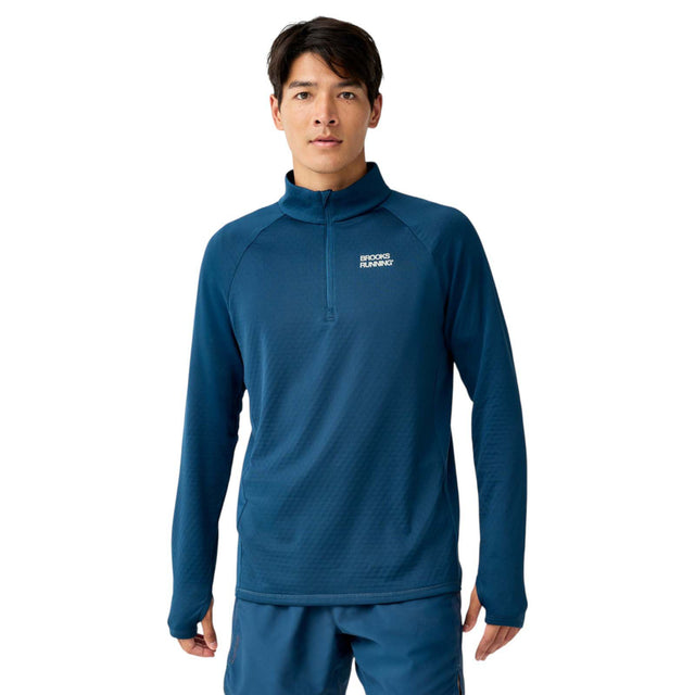 Brooks Mens Thermal Reflect Hf Zip Blue