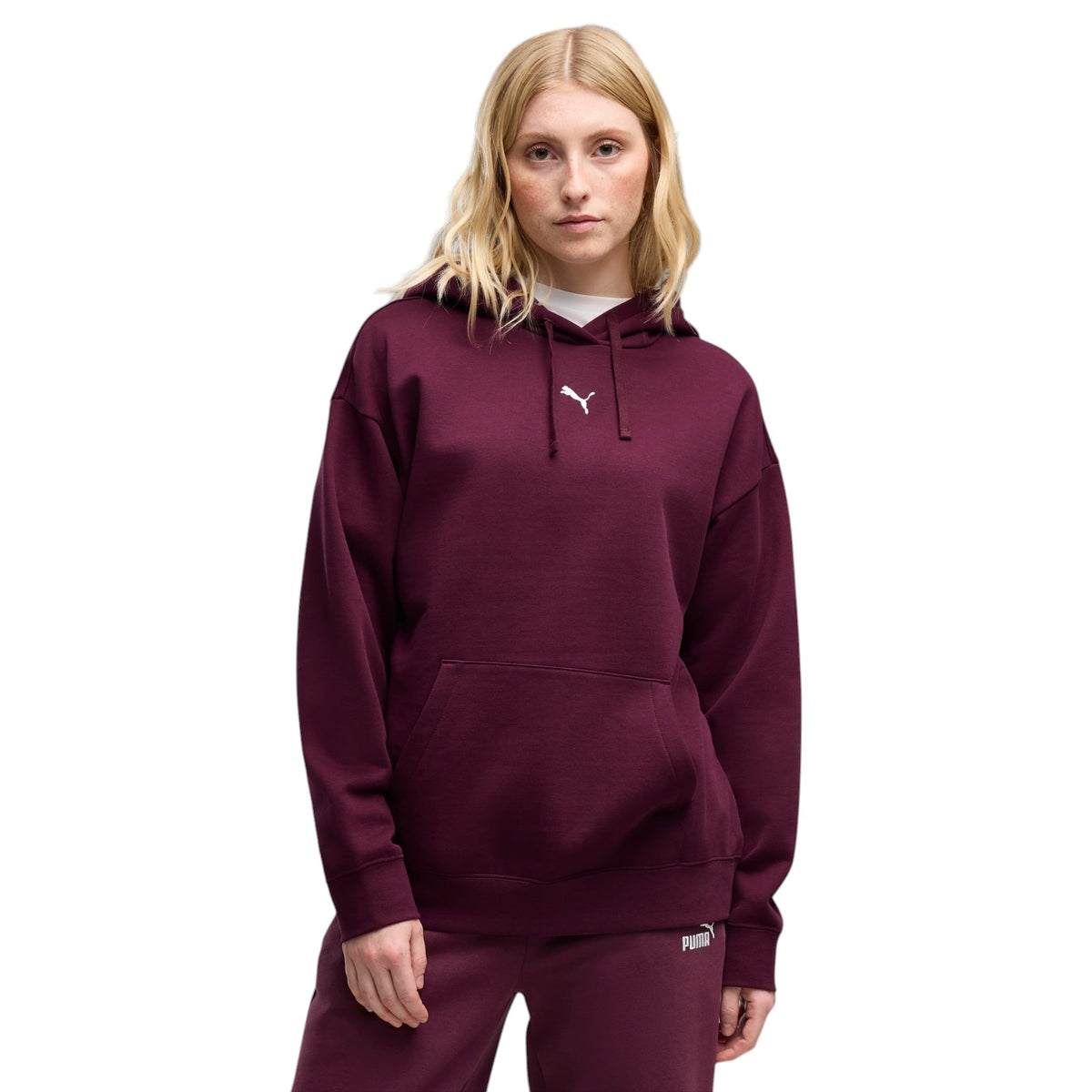 Puma Essentials Womens Relaxed Fleece Long-Sleeve Hoodie