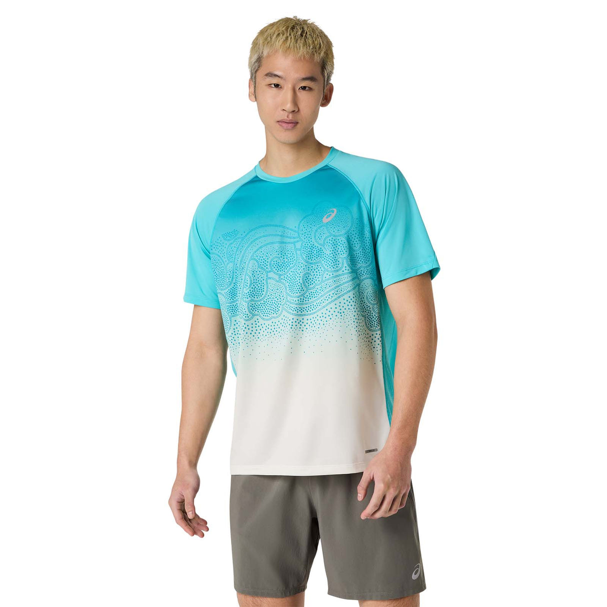 Asics Mens Faded Road Running Short-Sleeve Top