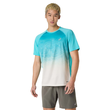 Asics Mens Faded Road Running Short-Sleeve Top