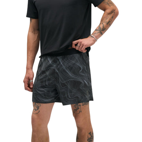 HOKA Glide Printed 5 Inch Brief Mens Running Shorts