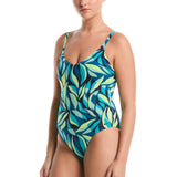 Nike Swim Bay Leaves Womens V-Neck One Piece Swimsuit