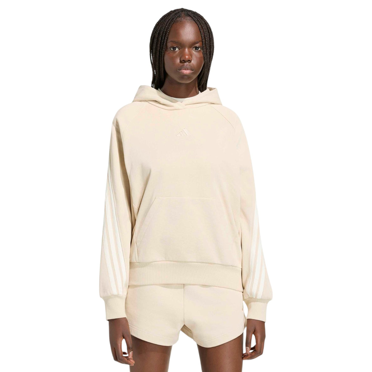 adidas Kit 3-Stripes Womens Baggy-Fit Training Hoodie