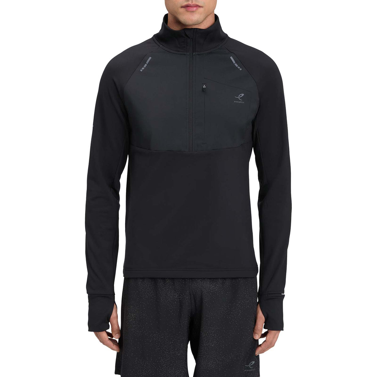Energetics Bin Half-Zip Turtleneck Mens Midlayer Running Top