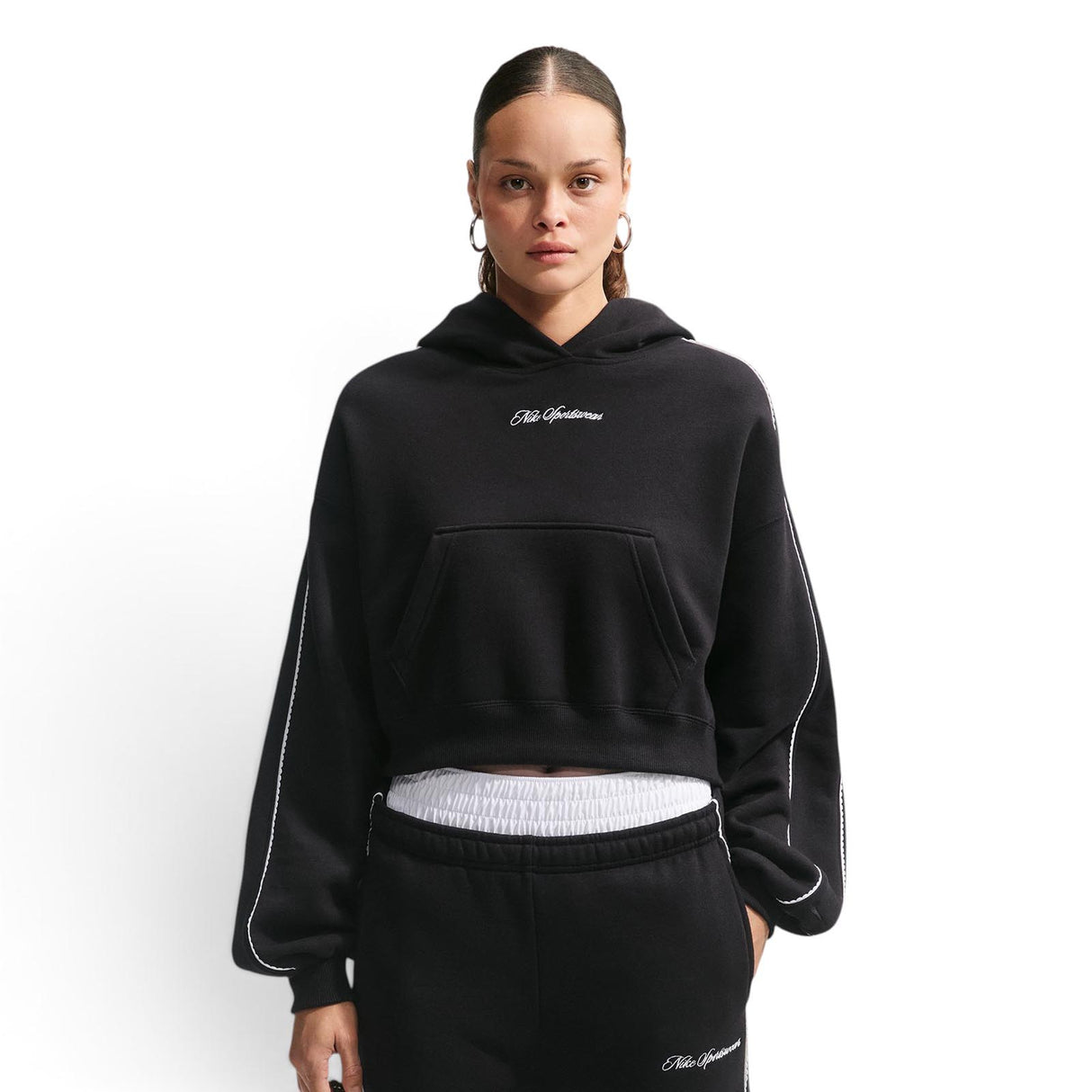 Nike Studio Fleece Womens Cropped Pullover Hoodie