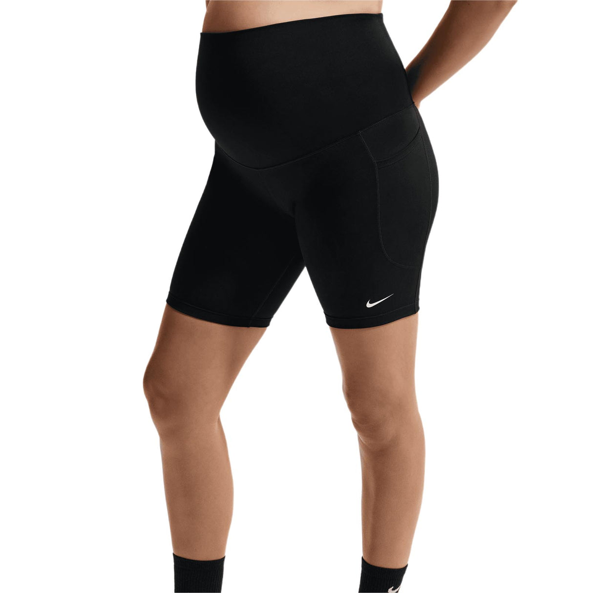 Nike One Womens Dri-FIT High Rise Maternity 8 Inch Biker Shorts