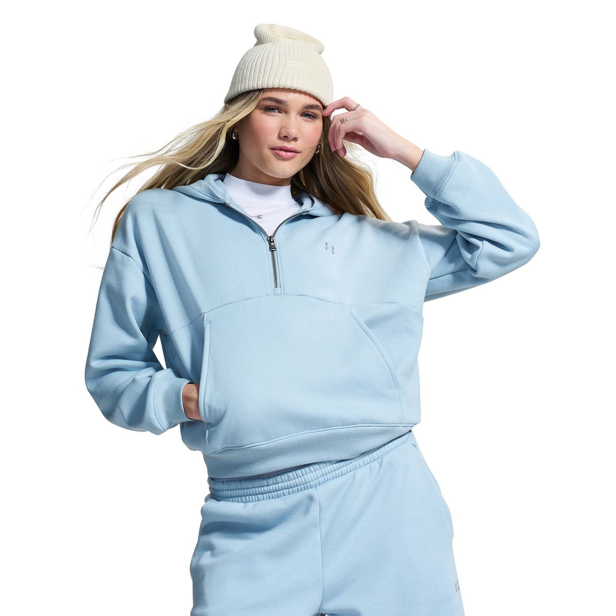 UA Wms Icon Fleece HZ Hoodie Blue