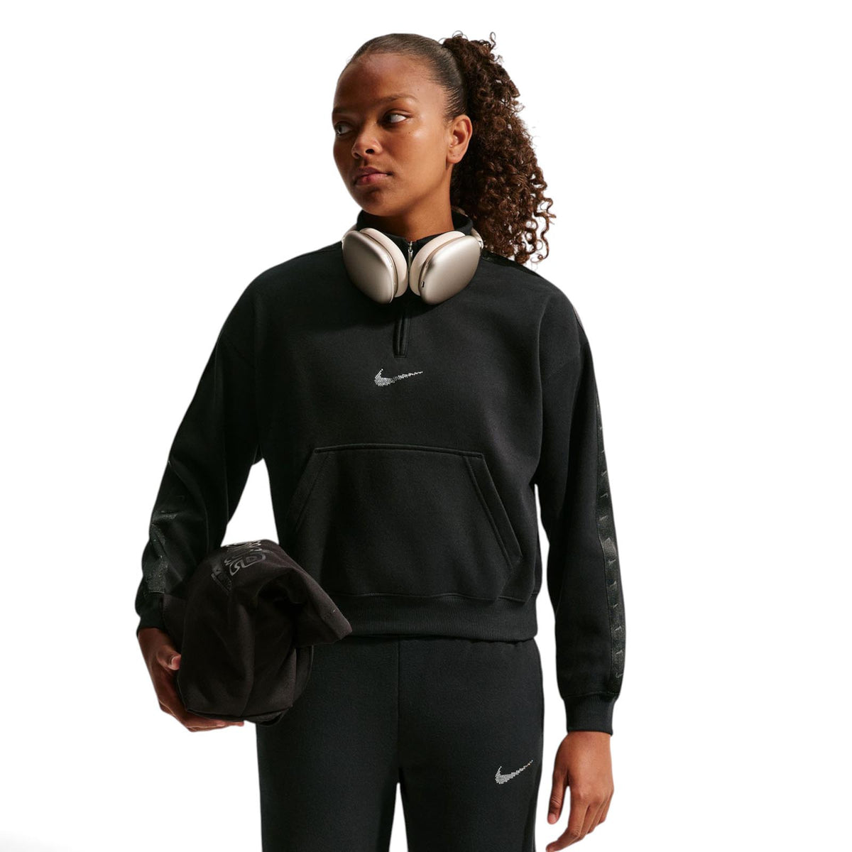 Nike Sportswear Studio Fleece Girls Half-Zip Sweatshirt
