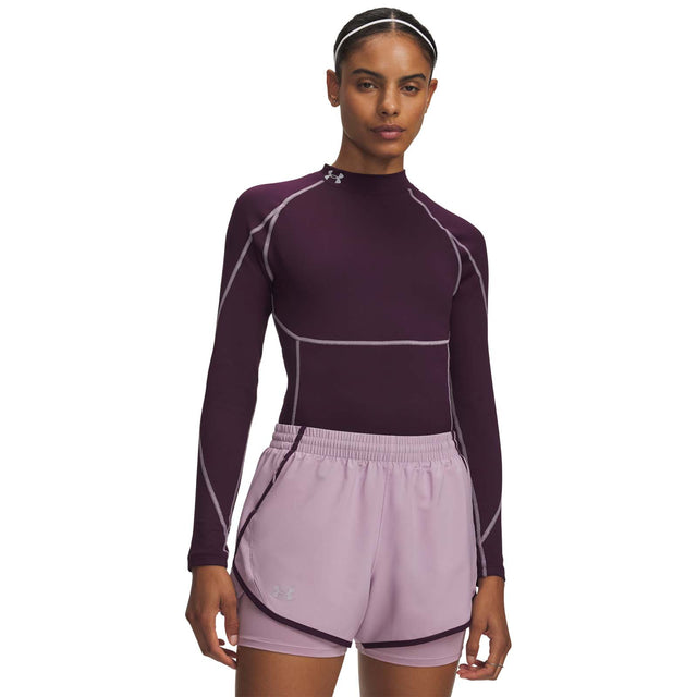 UA Wms ColdGear Elite Mock Purple