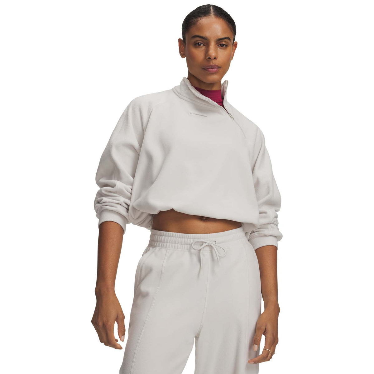 UA Wms Performance Fleece QZ White